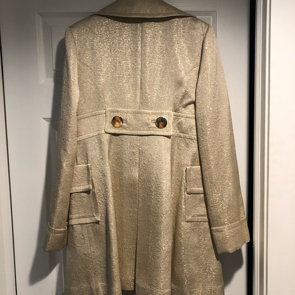 Retro 2010 BEBE Double Breasted Gold OverCoat - Picture 5 of 8